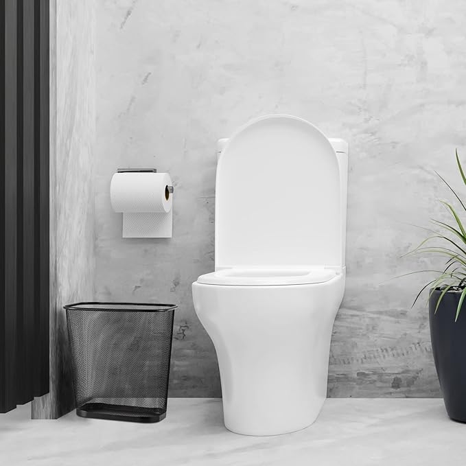 6 Pieces Mesh Square Trash Cans 4 Gallons Wire Wastebasket for Home Black Metal Office Garbage Cans Rectangular Open Top Trash Bin for Kitchen Bathroom Bedroom Dorm Room, 11.7 x 8.5 x 11.8 Inch