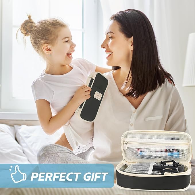 Pencil Case, Large Capacity Aesthetic Pencil Cases with Durable Zipper, Big Stationery Pencil Pouch for Women & Men, Adults Portable Storage Organizer Bag for College, office, Travel (Black)