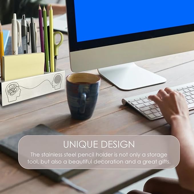 Therapist Office Decor, Therapy Mental Health Gifts Funny Desk Decor Pen Pencil Holders WCC39