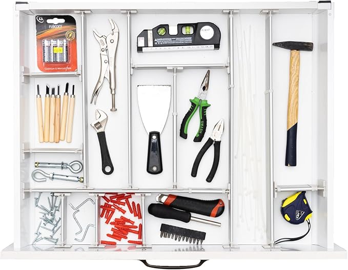 Practical Comfort FLEXIVIDER Aluminum Drawer Organizer - 9 Telescopic Dividers Set - Bronze