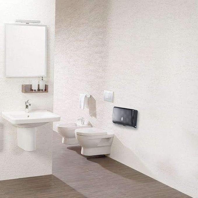 AILELAN Paper Towel Dispenser, Commercial Toilet Tissue Dispensers Wall Mount Paper Towel Holder Multifold/C-Fold Paper Towel Dispenser for Kitchen and Restroom Decor (Black)