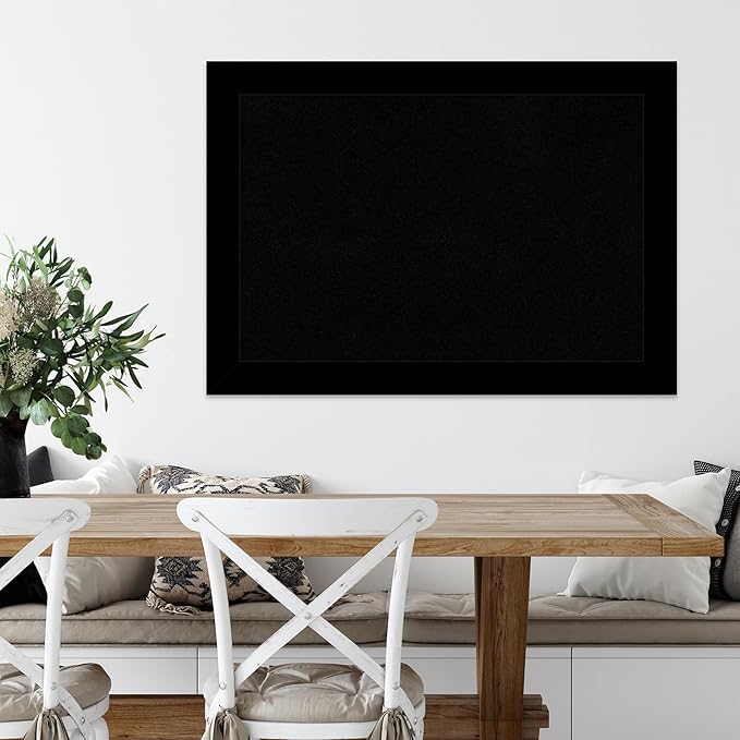 Amanti Art Black Cork Board for Wall, 29x41 Vision Board with Black Wood Frame, Large Corkboard Office Decor for Home Organization, Casual Corkboard Pinboard to Display Items for Home Organization in