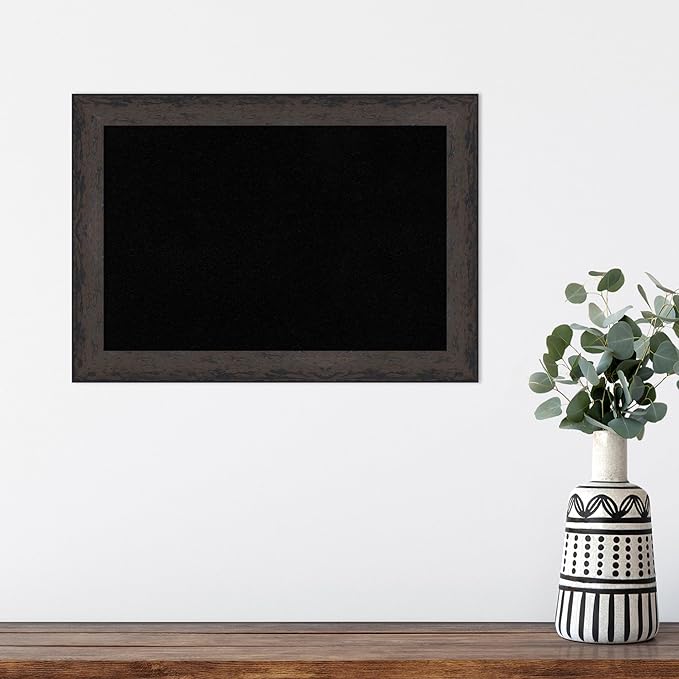 Amanti Art Black Cork Board for Wall, 15x21 Vision Board with Black Wood Frame, Small Corkboard Office Decor for Home Organization, Modern Corkboard Pinboard to Display Items for Home Organization in