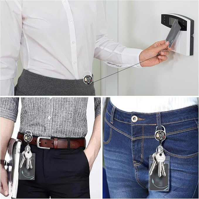 Pharmacy Technician Badge Reel Retractable Heavy Duty with 360°Swivel Carabiner Clip, Pharmacist Pill ID Badge Holder Retractable, Nurse Doctor ID Card Holder Retractable Keychain Name Badge Clip