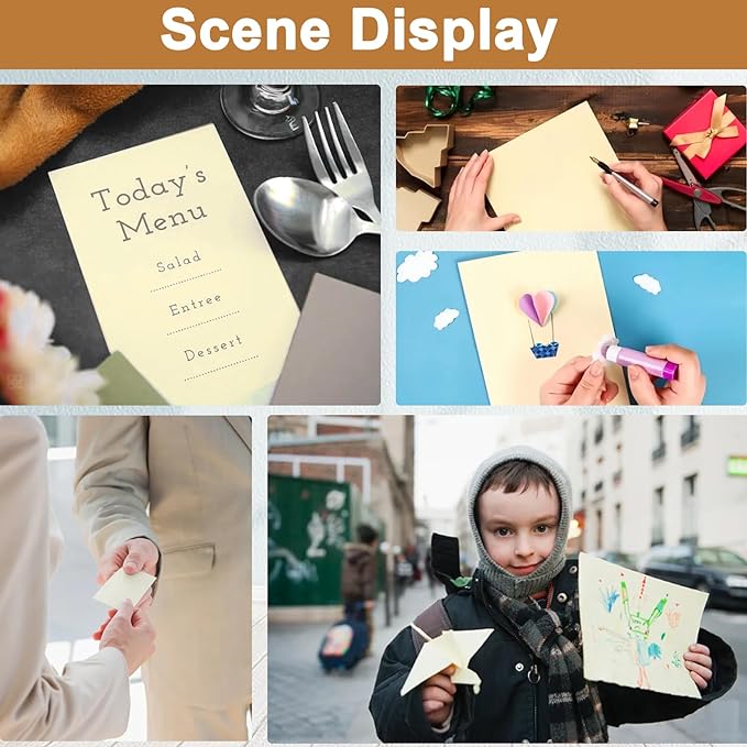 28 Sheets Cream Cardstock 8.5 x 11 Ivory Paper, 250gsm/92lb Off White Card Stock Printer Paper for DIY Cards, Business Cards, Invitations, Menus, Certificates, School Crafting