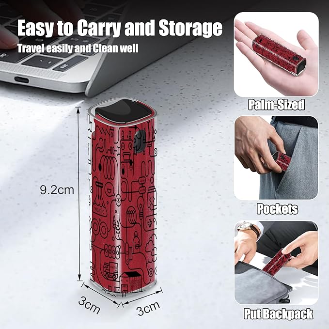 walrfid Car Screen Cleaner Spray and Wipe, Laptop Touchscreen Mist Cleaning Kit for Electronics Computer, iPad, Cellphone, MacBook, TV, Monitor, Tablet, Kindle Display, with Black Graffiti Case - Red