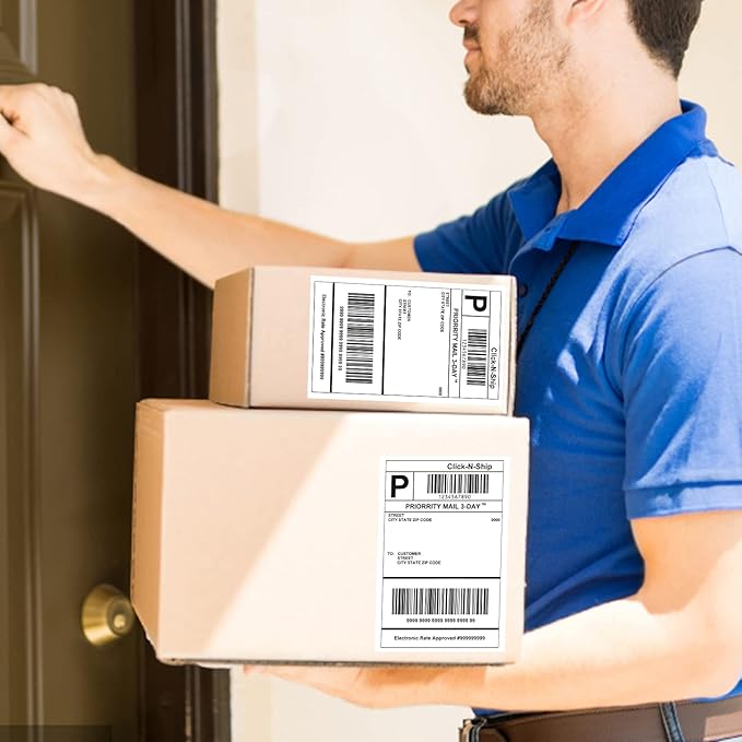 L LIKED Half Sheet Shipping Labels 2 per Sheet, 500 Sheets Printable 8.5" x 5.5" Sticker for Laser & Inkjet Printers Labels (1000 Labels)