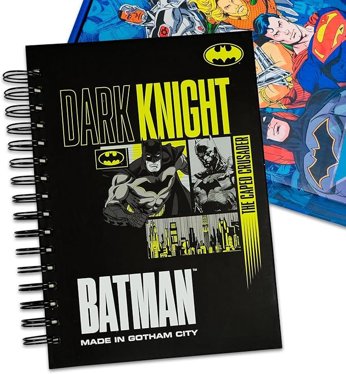 Super Hero Academic Planner, Weekly Monthly Daily Agenda, Custom Date Organizer for Time Management, Spiral Bound Notebook with Colorful Tabs,Datebooks for Student, Adult(Black Gold)