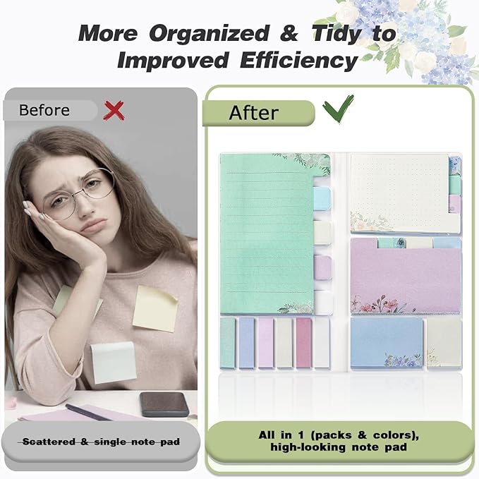 Sticky Notes Set Sticky Notes Tabs Divider Sticky Notes Planner Sticky Notes Sticky Note Dividers Tabs Book Notes Office Supplies Back to School Supplies