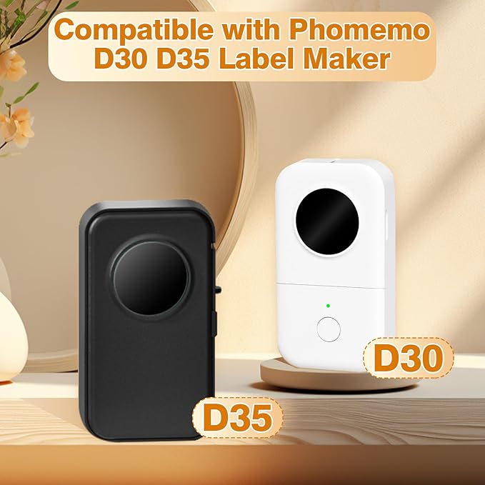 Phomemo D30 Continuous Color Label Paper 0.59"*23.62" (15mm X 6m), Black on Mint Green, Light Orange, Lavender Purple, Compatible for D30 D35 Q30 Label Maker, Thermal Printing Inkless & Clean