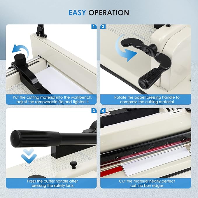 Heavy Duty Paper Cutter,17 Inch Guillotine Paper Cutter, One Replacement Blade for Free Cortadora de Papel 500 Sheets Papers, Paper Scrap Slicer Trimmer for Cardstock Cards Office Home School