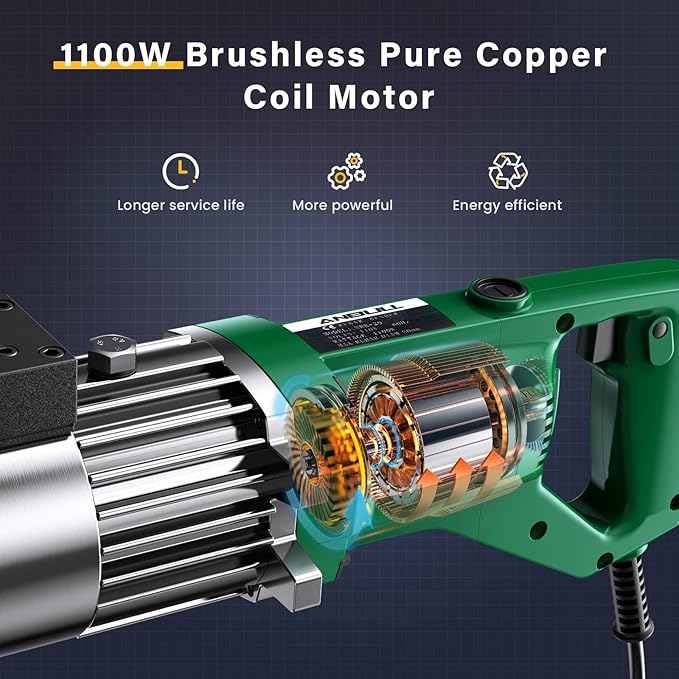 Anbull 1100W Electric Rebar Bender,Hydraulic Rebar Bending Machine Bending up to 3/4 Inch #6 20mm Rebar, Rebar Bending Angle 0-100 Degrees