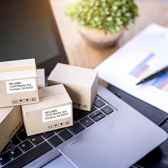MFLABEL 1" x2-5/8 Address Labels - 6000 Premium Matte White Shipping Labels for Laser & Inkjet Printers (200 Sheets, 30 Labels/Sheet) + Free Fragile Stickers!