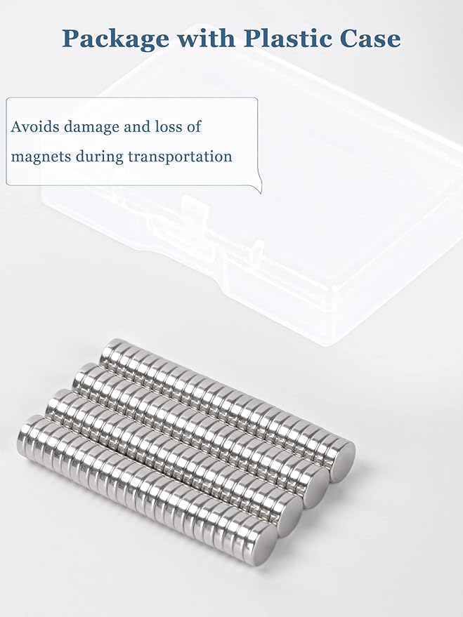 SMARTAKE 100 Pcs Refrigerator Magnets, 10x2.3mm Small Round Fridge Magnet, Multi-Use Premium Neodymium Office Magnets for Fridge, Whiteboard, Billboard in Home, Kitchen, Office and School (Silver)