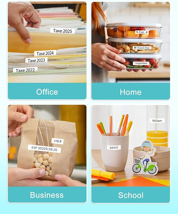 Label Maker Refill for PT-2040 D410 D400 1880 1290 H103w H110bp Compatible with Brother P touch Label Tape TZe-231 TZe231 TZ 12mm 0.47 Inch Laminated Black on White Ptouch Edge Tape 1/2"x 26.2', 10PK