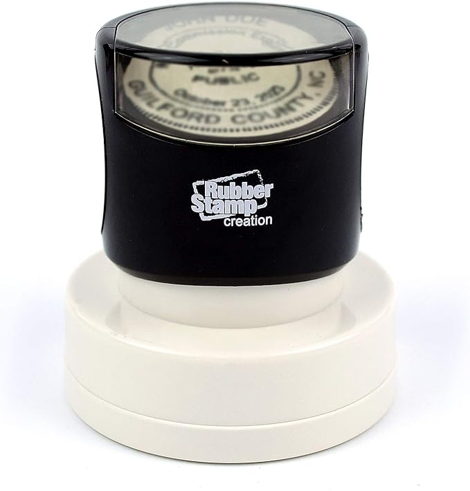 MaxMark Round Notary Pre-Inked Stamp for State of Wyoming