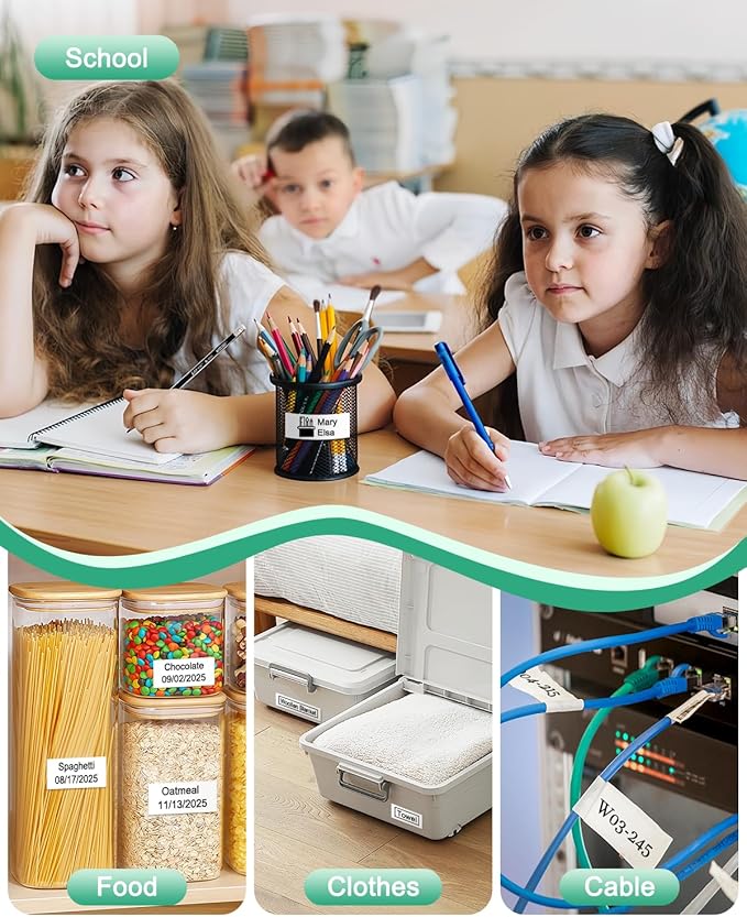 4PK Replacement for Brother TZe-241 Ptouch Label Tape 18mm 0.7 Laminated Tape for Brother PTD400 PTD410 PTD600, Black on White