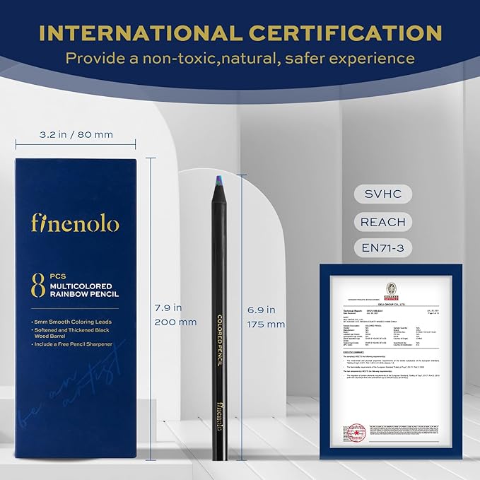 Stocking Stuffers for Kids, 8 Pieces Art Supplies Colored Pencils, Jumbo Rainbow Pencils with Sharpener, Multicolored Pencils for Drawing, Coloring, Christmas Gifts, Party Favor Bags