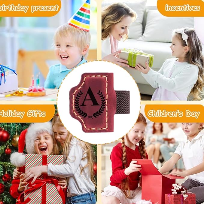 Custom Bookmark with Pen Holder with 26 Letters Personalized Magnetic Leather Book Mark, Customized Name Book Marker Clip with Initial for Men Women, Gifts for Book Lovers, Readers, (Green, N)