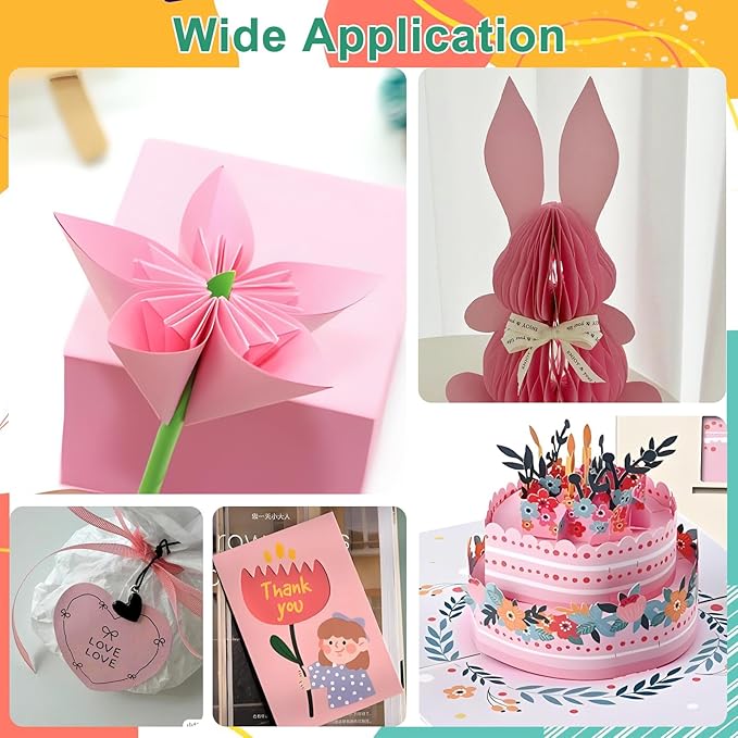 OcePor 100 Sheets Pinks Valentine's Day Cardstock Paper, Colored Printer Paper 8.5 x 11, Card Stock Thick Construction for Craft,Scrapbook,Office Printing, Invitations, Certificates,92 lb/250gsm