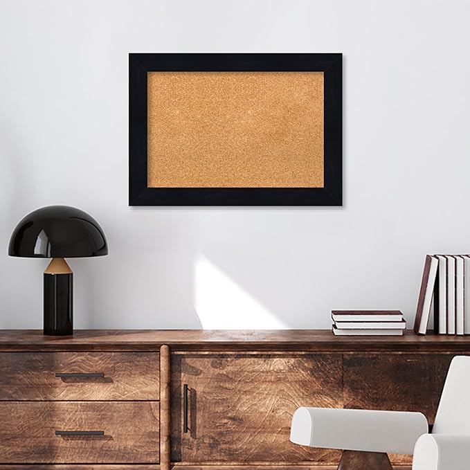 Amanti Art Natural Cork Board for Wall, 20x28 Vision Board with Blue Wood Frame, Medium Corkboard Office Decor for Home Organization, Country Rustic Corkboard Pinboard to Display Items for Home