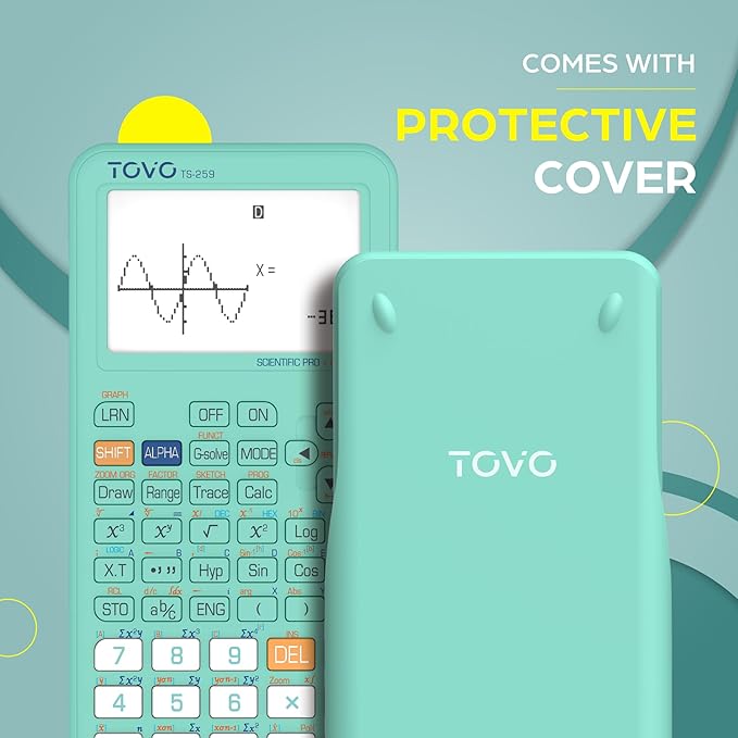 TOVO Scientific Calculator with Graphing Functions, Multiple Modes, 360 Functions, Large Screen, Intuitive Interface for Beginners, High School & Advanced Courses, TS-259 (Developed by CATIGA)