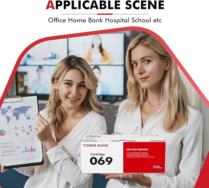 069 Toner Cartridge Set 069H MF753Cdw Compatible Replacement for Canon 069 069H Toner Cartridge for Canon imageCLASS MF753Cdw MF751Cdw LBP674Cdw Printer Ink Black Cyan Yellow Magenta 4 Pack