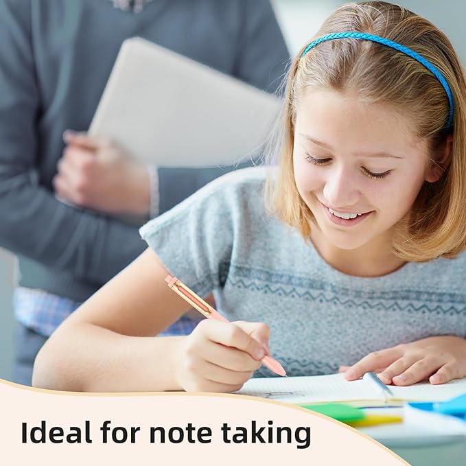 Gel Pens, 5 Pcs 0.5mm Retractable Quick Dry Black Ink Fine Point Rolling Ball Gel Pen, Smooth Writing No Bleed for Journaling Note Taking, Home School Office Supplies