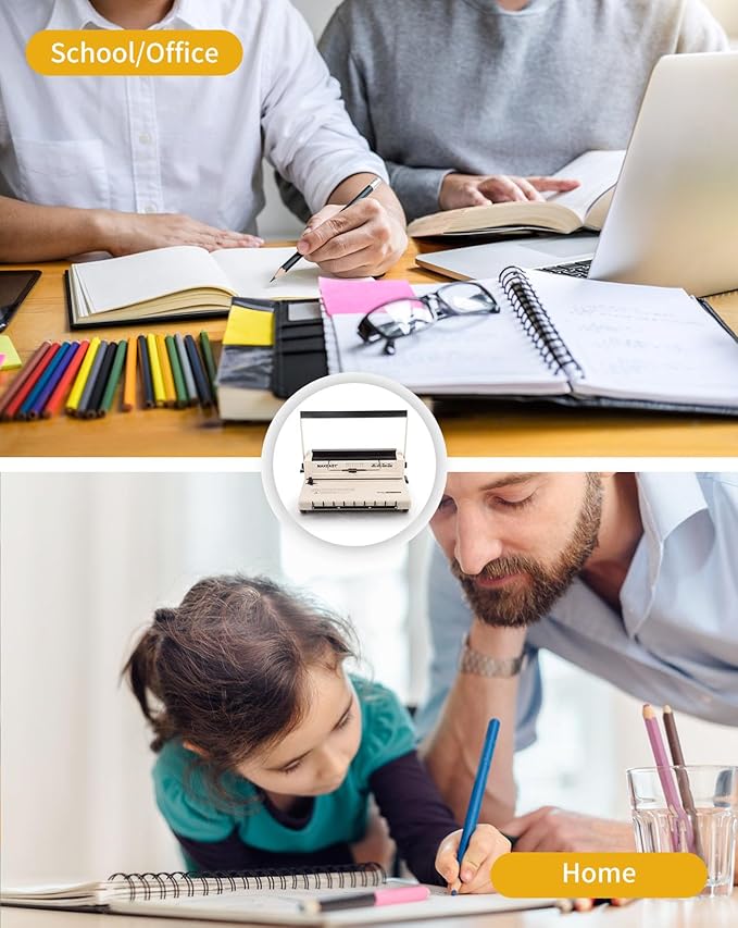 MAKEASY Binding Machine - Wire Binding Machine, 34 Hole, 15 Sheets Punch Capacity, Metal Book Maker Machine with 1 Box Wire Spines & Ring Opener