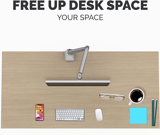 Fellowes Platinum Series Single Monitor Arm for 40-Inch Monitors, Full Motion, 360° Rotation, VESA Mount with Grommet or Clamp, USB Ports, Ergonomic, Silver, 8056401