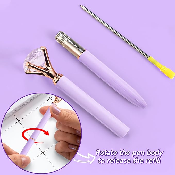 Personalized Pens for Women, 6 Pcs Purple Pens Ballpoint Pens Bulk, 1.0mm Medium Point Black Ink Pens for Journaling, Office and School Supplies Pens Gifts for Nurse Teacher (Purple)