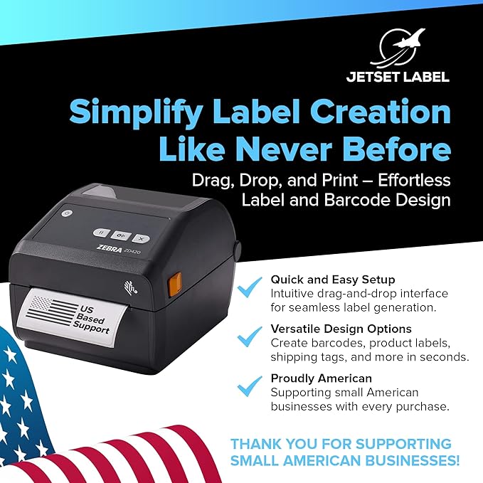 Zebra ZD420 / ZD420d Direct Thermal Desktop Printer 203 dpi Print Width 4 in USB Ethernet ZD42042-D01E00EZ