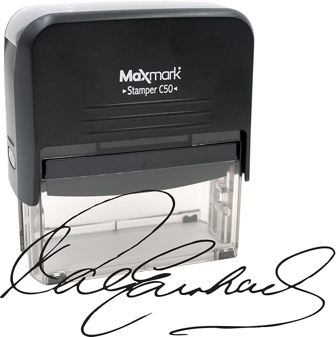 Custom Signature Stamp - Extra Large for Large Signatures Self-Inking Stamp Customized with Your Signature