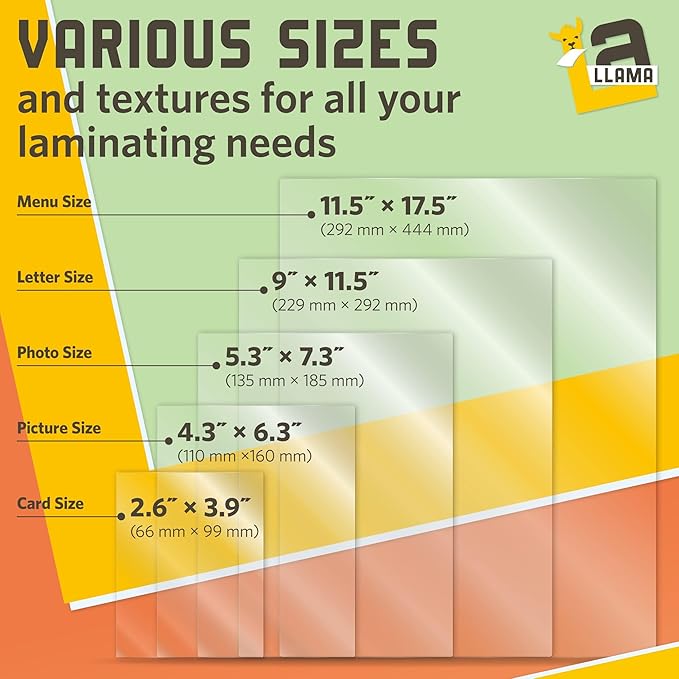 Matte Thermal Laminating Pouches, 11.5 x 17.5 Inches, Matte Finish, 3 Mil Thick, 50 Pack, Suited for Menu Size Laminating Sheets 11 x 17