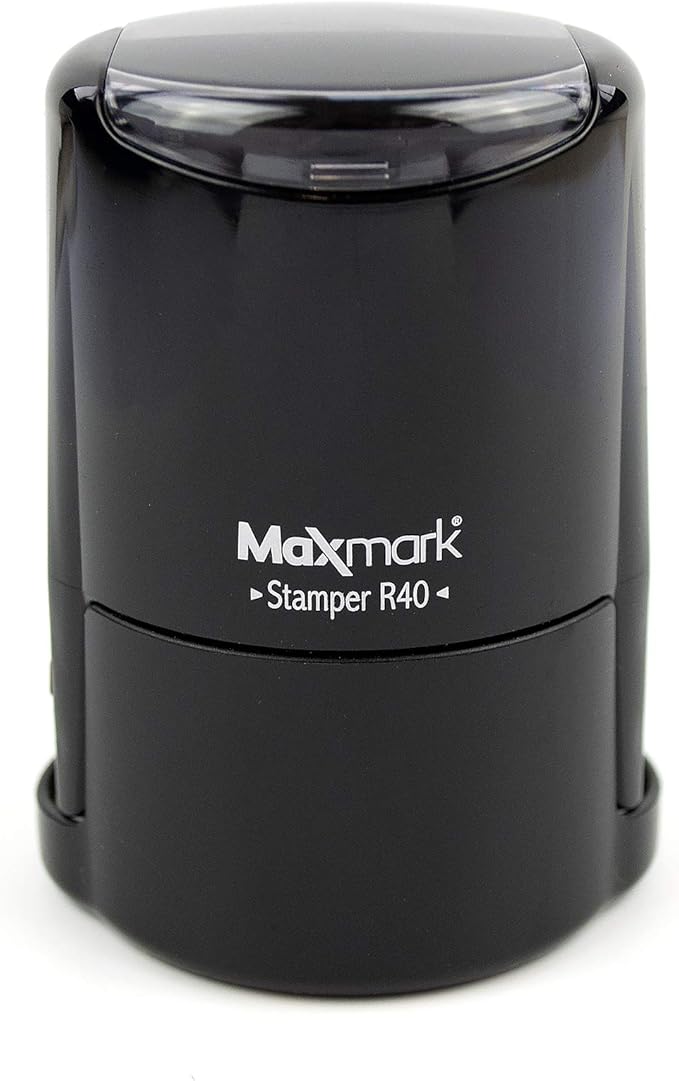 Round Notary Stamp for State of Maryland- Self Inking Stamp - Top Brand Unit with Bottom Locking Cover for Longer Lasting Stamp - 5 Year Warranty