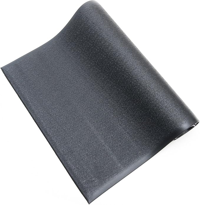 Anti Fatigue Floor Mat (Made in USA), 2 Feet Wide x 3 Feet Long x 5/8 Inches Thick, Textured Pattern Top, Black, Bevelled on All Four Sides, RoHS and REACH Compliant