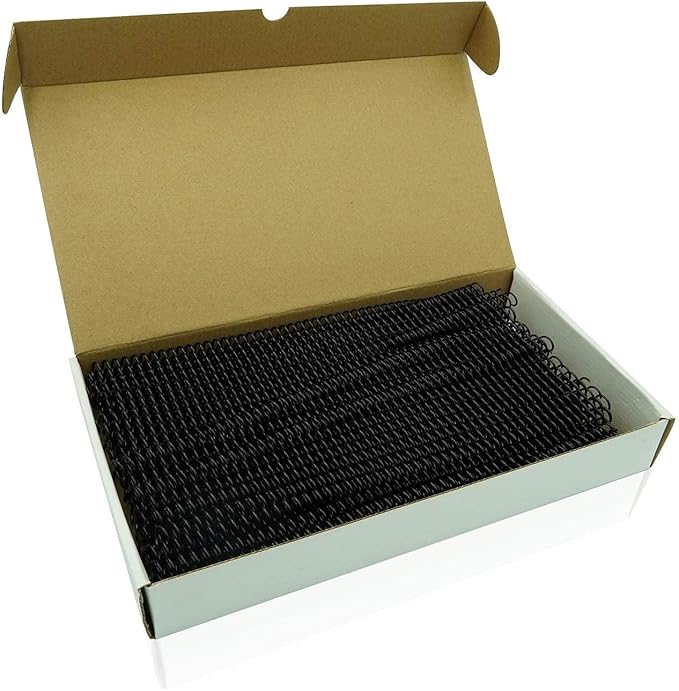 Binditek 100 Pack Plastic Spiral Binding Coils, 12mm(1/2"), 90 Sheet Capacity, 4:1 Pitch, Black, 48Loops, for Letter Size, for Students and Coworkers