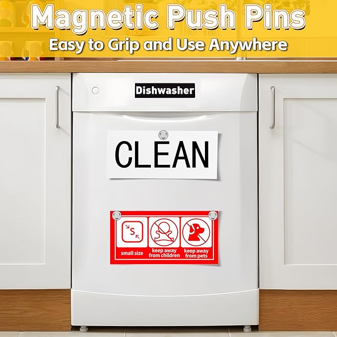 VNDUEEY Refrigerator Magnets, Small Magnets for Fridge 16pcs White Board Magnetic Push Pins Strong Magnetic Clips for Classroom Organization Cute Whiteboard for Kitchen Gadgets 2025 Office Locker