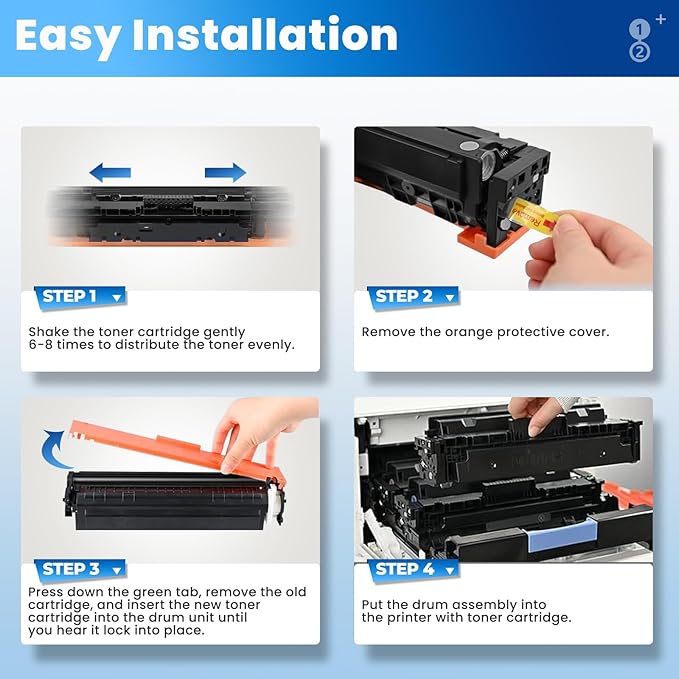 206A Toner Cartridges 4 Pack for Laser Jet M283fdw M283cdw M255dw Compatible for HP 206A 206X W2110A Compatible with Color Laser Jet Pro MFP M283fdw M283cdw M283fdn Pro M255nw M255dw Ink Cartridges
