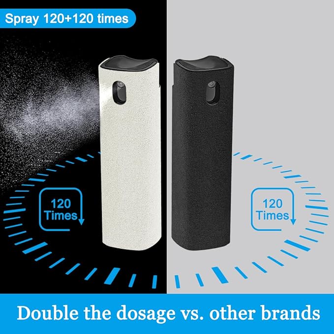walrfid 2Pcs Laptop Cleaner, Computer Screen Cleaner Spray and Wipe, Electronics Laptop Cleaning Kit for iPad, iPhone, Cellphone, Monitor, MacBook Pro, Car Display, Tablet, TV, Kindle, Black Cream