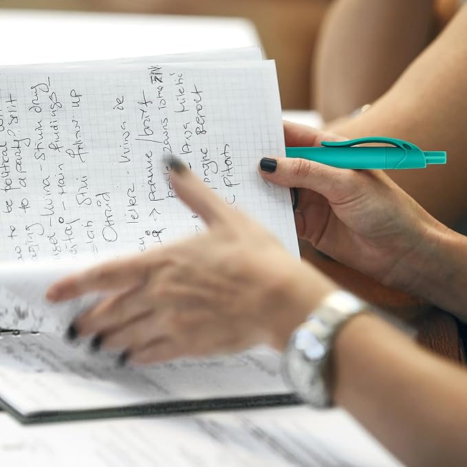 deegtran Pens Bulk, 200 Pack No Bleed Teal Blue Barrel Click Pens, Wholesale Retractable Ballpoint Pens, Pen Medium Point, Smooth Ink Pens, 1.0MM Black Ink