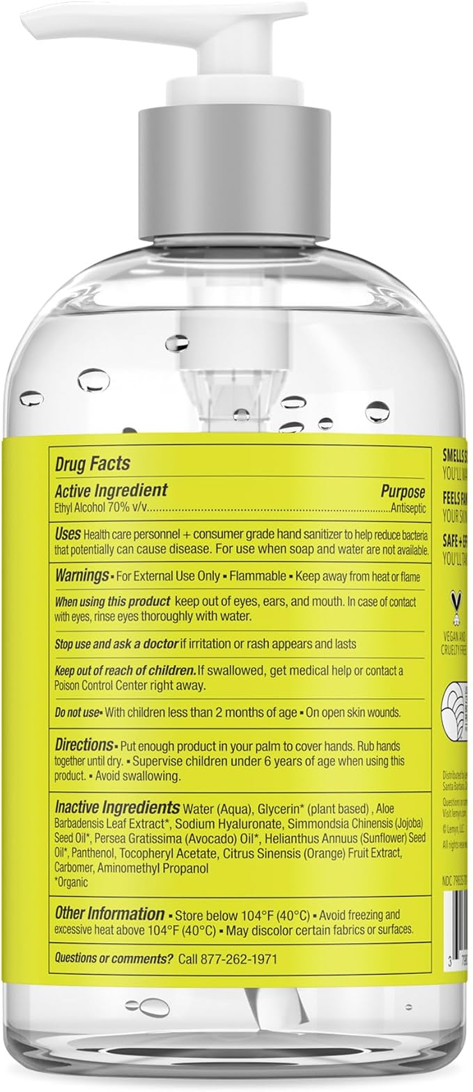 Medical‑Grade Hand Sanitizer Gel – 97 % Organic | 70 % USP Ethyl Alcohol | Moisturizing Aloe + Hyaluronic Acid | Freshly Made in USA | 12oz Bottle with Pump (PACK OF 6)