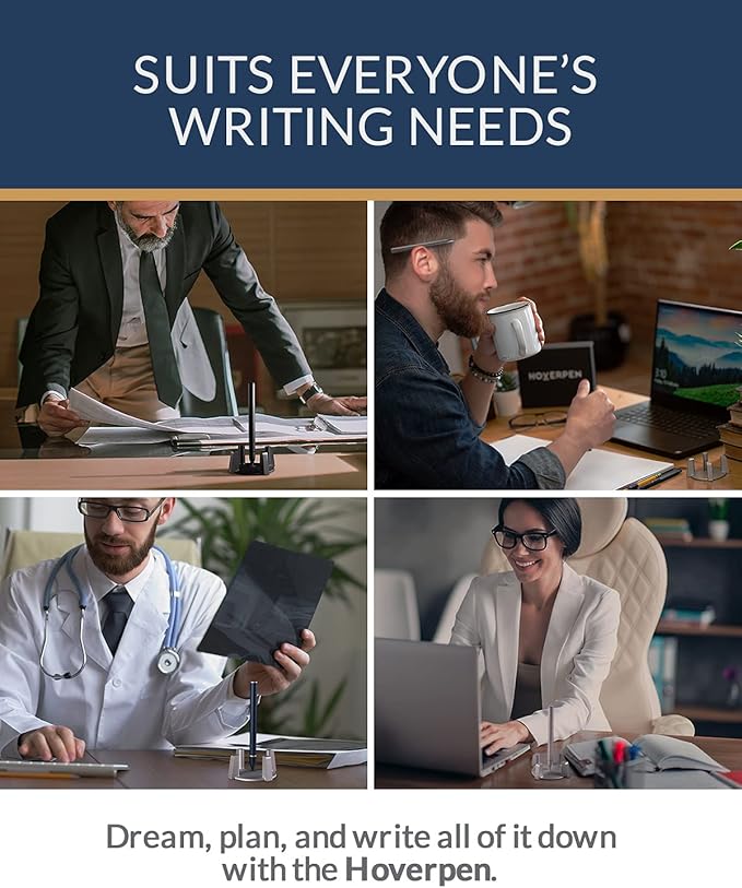 novium Hoverpen - Luxury Pen for Men & Women, Vertically Standing Executive Ballpoint Pen with Top Grade Free-Flowing Ink Refill, Metal Made, Unique Gifts, Luxury Pen for Men, Mens Gifts Ideas