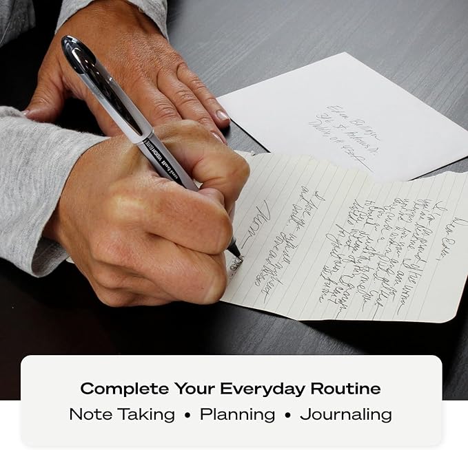 Vision Elite Rollerball Pens, Bold Point (0.8mm), Black/Blue/Red Ink, 3 count, Bundle with Plastic Reusable Pouch