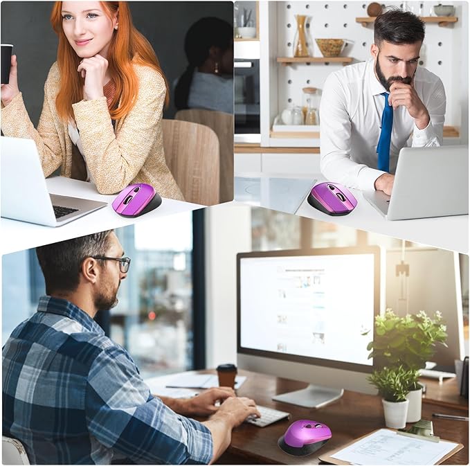 RaceGT USB C Wireless Mouse - 2.4G Cordless with 6 Buttons and 3 Adjustable DPI for MacBook Pro/Air, Laptop, Desktop, PC