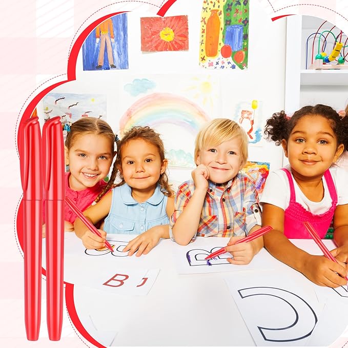 Cholemy 50 Pcs Chisel Tip Highlighter Pens Bulk Pocket Style Highlighter Markers for Adults Kids Organizing Coloring Underlining Home School Office(Red)