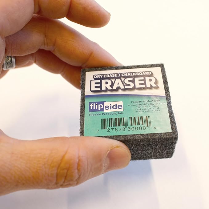 Flipside Products Rectangular Dry Erase Answer Paddles w/Black Dry Erase Marker and Erasers, Auction, Handheld Whiteboard, Handle Response Board, 72 Pieces, Set of 24