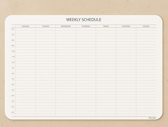 Schedule Pad, Tear Off Undated Weekly Planner Notepad, A4 Size (8,3" X 11,7"), Premium Thick Paper with Cardboard Back Support, Weekly Desk Planner by CLEVER SIGNS