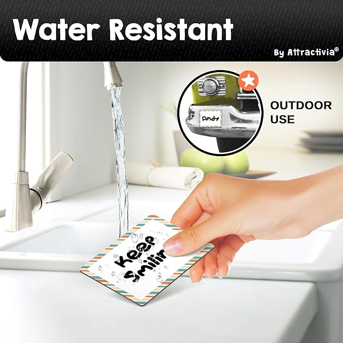 Dry Erase Magnetic Labels 3.7 x 2.8 in, Pattern Borders, Medium Dry Erase Magnets, 20-Pack, Colored Erasable Write-On All-Purpose Labels, for Office, Education, Home, Whiteboard