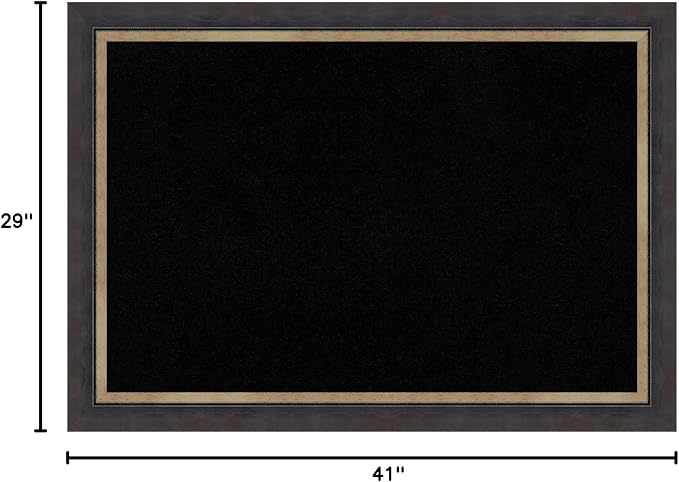 Amanti Art Black Cork Board for Wall, 29x41 Vision Board with Black Wood Frame, Large Corkboard Office Decor for Home Organization, Casual Corkboard Pinboard to Display Items for Home Organization in